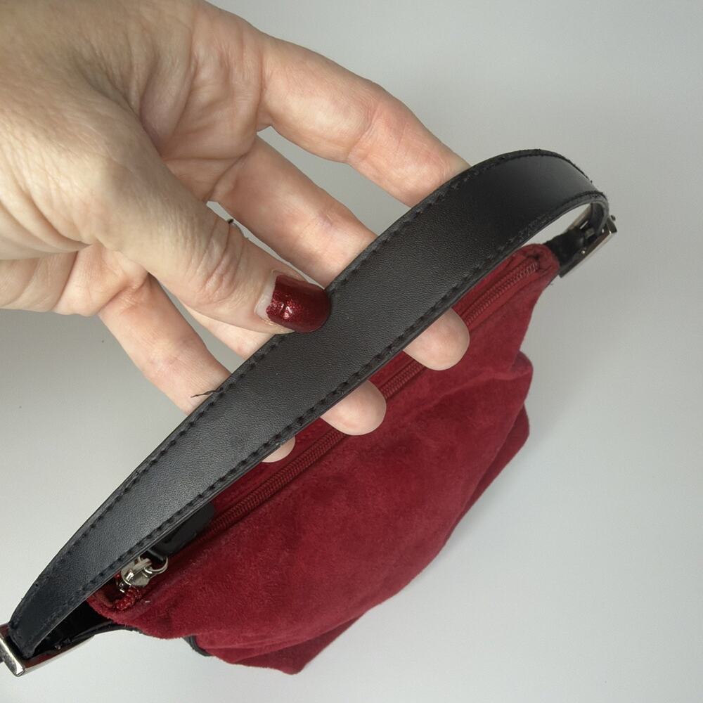 Kathy Ireland Y2K Mini Small Handbag Purse Red Leather Suede - Picture 7 of 16